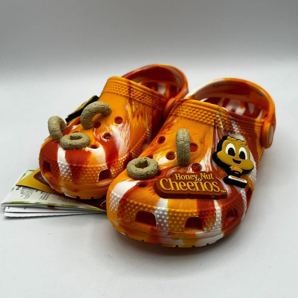 Crocs Classic Honey Nut Cheerios Clog Toddler C10 Orange Marble 207930-846 New